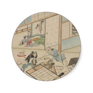 Scene the "47 Ronin" Story circa 1800s Japan Stickers