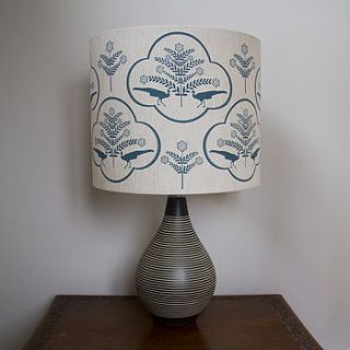 peacocks lampshade by weft bespoke design