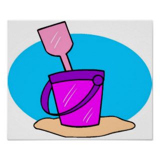 Beach Pail and Sand Poster