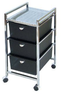 Professonal 3 Drawers Rolling Storage Cart W/square Frame and 4 Casters. 12.6" W X 15.15" D X 30" H.   Storage Drawer Units