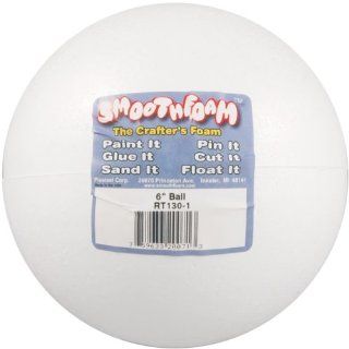 Smoothfoam Balls Crafts Foam for Modeling, 6 Inch, White