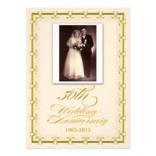 50th Golden Wedding Anniversary Celebration Photo Custom Invitations