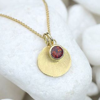 fire citrine necklace with 18ct gold petal by lilia nash jewellery