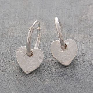 silver heart hoop earrings by otis jaxon silver and gold jewellery