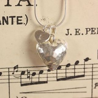 personalised silver love heart necklace by lisa angel