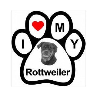 I Love My Breed Paw Magnet  Rottweiler