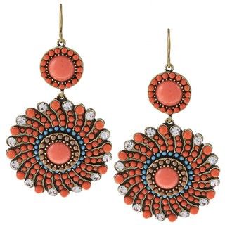Carolee Silvertone Faux Pearl and Coral 'Paradise Found' Earrings Carolee Pearl Earrings