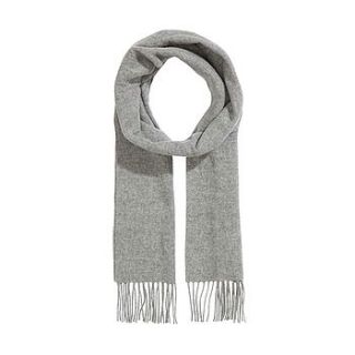 classic grey lambswool scarf by louie thomas menswear