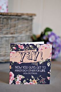 'yay' engagement and wedding card by i am nat