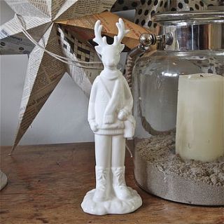 white reindeer decoration by london garden trading