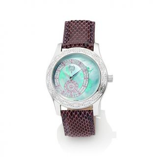 Brillier Kalypso Collection 0.89ct Diamond Mother of Pearl Dial Leather Strap S
