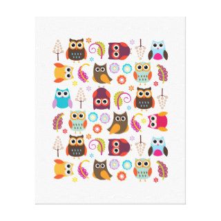 Owls Kids Room Canvas Gallery Wrapped Canvas
