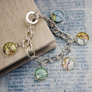 map personalised charm bracelet by ellie ellie
