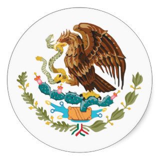 Mexican Eagle Round Sticker