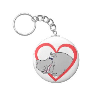 Hippo Heart Key Chains