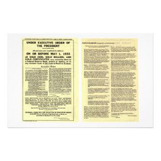 ORIGINAL Executive Order 6102 April 5 1933 Personalized Stationery