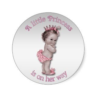 Vintage Princess Baby Shower Sticker