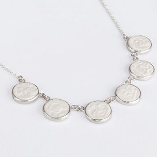 six piece porcelain and silver necklace by rose ellen cobb