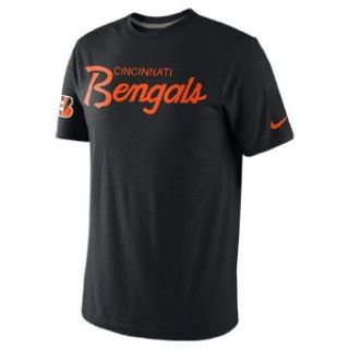 NFL Bengals T Shirts  Nike Cincinnati Bengals Tri Script Tri Blend T Shirt   Black  Athletic Shirts  Sports & Outdoors