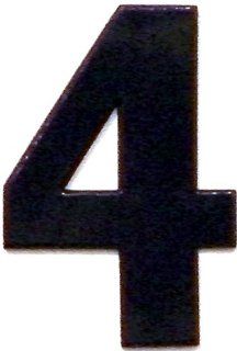 Bold Black Reflective Mailbox or House Number   4   Size 4"   (select size (2", 3", 4", 5" or 6") and digit (0 9) in dropdown menus)   Thick, Die cut PVC    
