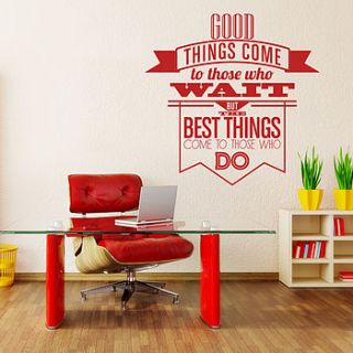 'good things come…' wall sticker by wall art