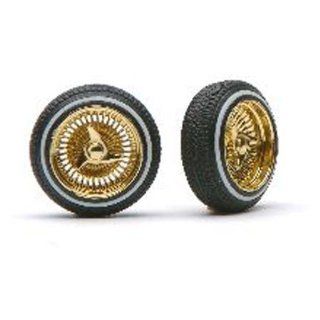 Gold Rims & Dunlop Rubber Tires (4) 1/24 1/25 Pegasus Toys & Games