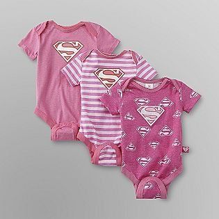 Superman Infant Girl's Onesie 3 Pack   3 6M 