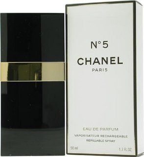 No. 5 by Chanel for Women, Eau De Parfum Spray, 1.7 Ounce Refillable  Eau De Toilettes  Beauty