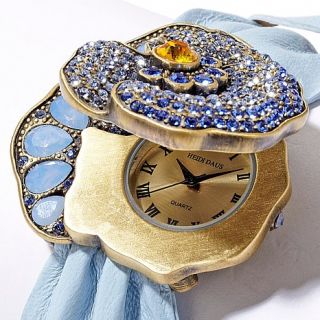 Heidi Daus "Pleasing Pansy" Hidden Dial Strap Watch