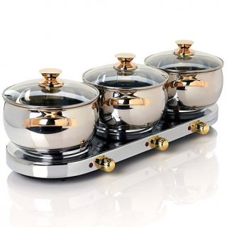 7 piece Triple Burner Set with 24K Gold Plated Accents