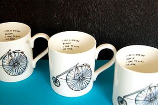 bicycle fine bone china mug by blank inside