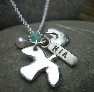 personalised dove dedication necklace  by milly moore