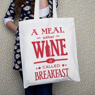 'a meal without wine' tote bag by of life & lemons