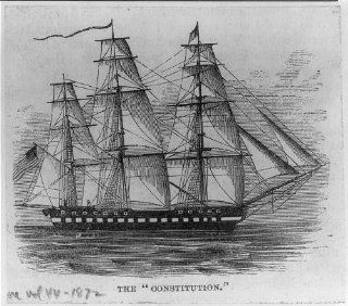 Photo USS Constitution, c1924, drawing, sailing, ship, US Flag   Prints