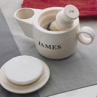 personalised shaving scuttle and soap dish by sculpta ceramics