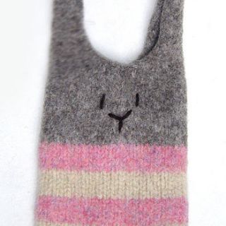 pure wool knitted bunny bag by my baboo