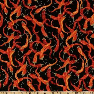 44'' Wide Michael Miller Southwest Chili Pepper Black Fabric By The Yard