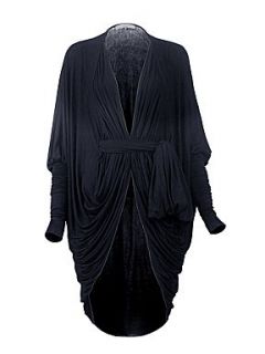 Yanny London Draped wrap with long fitted sleeves Black
