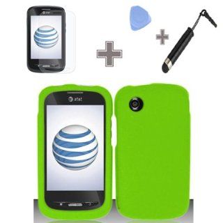 Rubberized Solid Neon Green Color Snap on Case Hard Case Skin Cover Faceplate with Screen Protector, Case Opener and Stylus Pen for ZTE Avail Z990   AT&T Cell Phones & Accessories