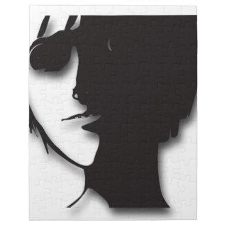 Silhouette female face design jigsaw puzzles