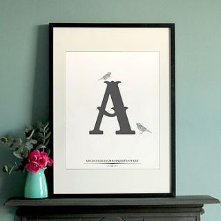 alphabet screen print by the strawberry card company