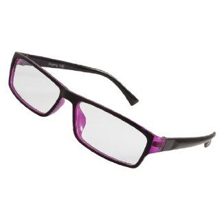Woman Purple Black Rim Rectangle Lens Plano Eyeglasses Glasses Health & Personal Care