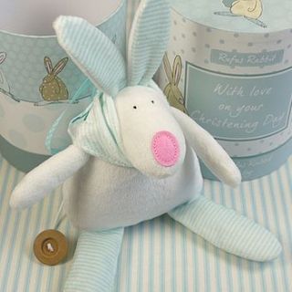 baby boy christening 'rufus' rabbit by hope and willow