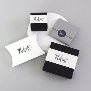 personalised silver message ring by notes