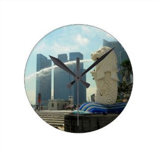 Merlion Sculpture Singapore Wall Clock