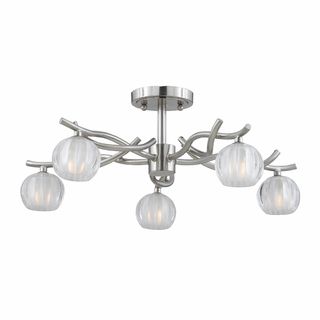 Cosmo 5 light Satin Nickel Semi flush Fixture TRIARCH INTERNATIONAL Flush Mounts