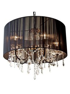 Black Orchid Glass Drop Cage Chandelier