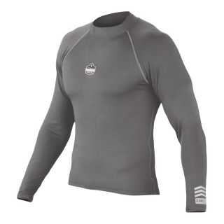 Ergodyne CORE Performance Work Wear Thermal Long Sleeve Shirt — Gray, Large, Model# 6435  Long Underwear