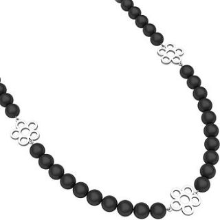 necklace made with black swarovski pearls by flawless jewellery