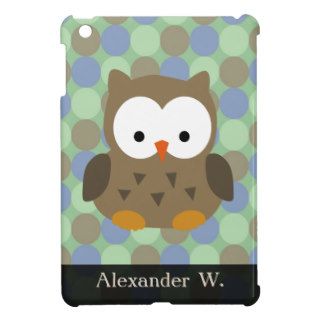 Cute Boy Owl Brown/Blue iPad Mini Cases